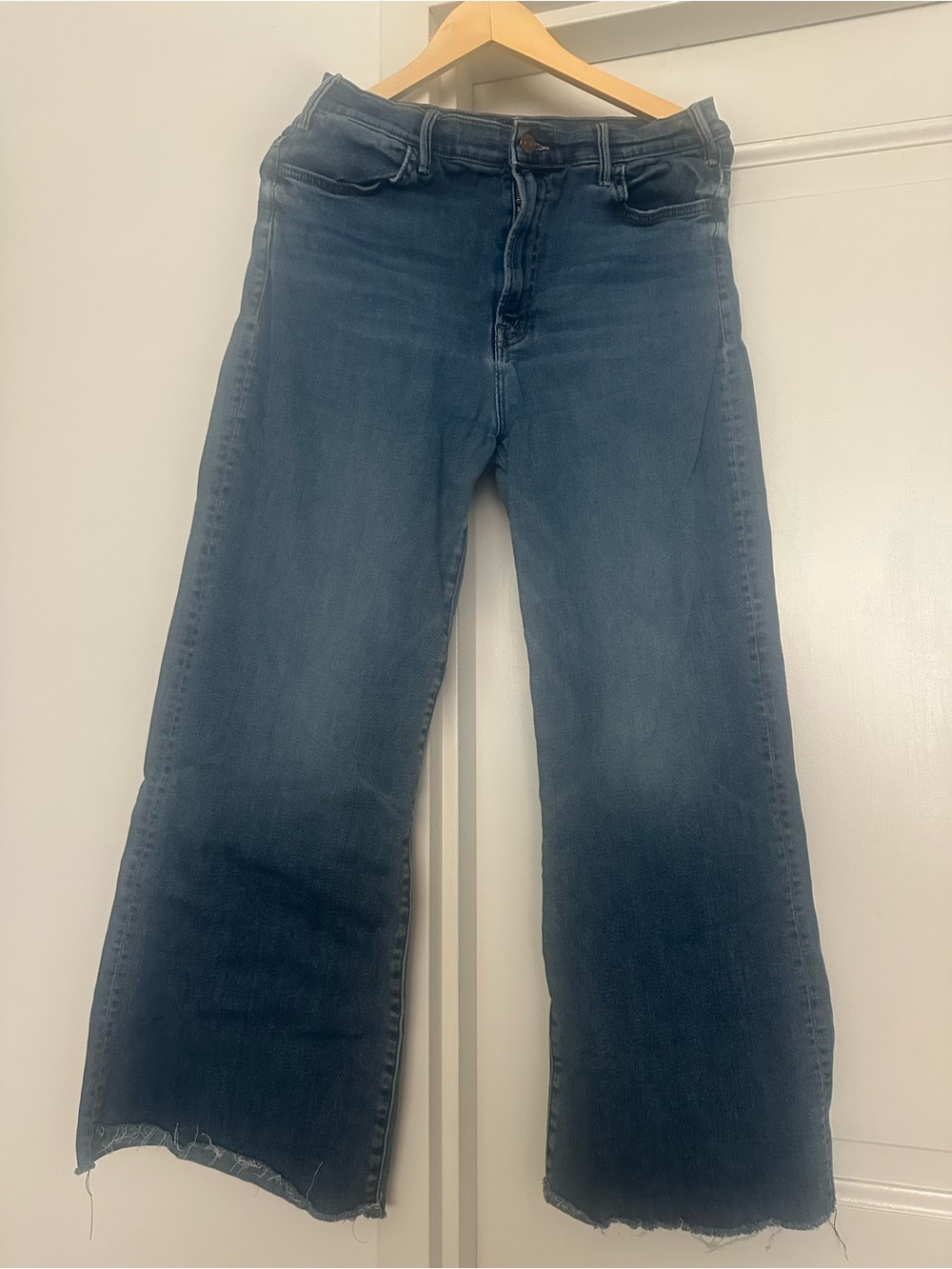 MOTHER Women’s Wide-Leg Blue Jeans